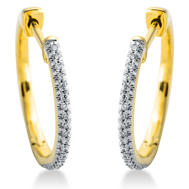 Creolen 18 kt GG, 38 Brill. 0,10 ct, TW-si