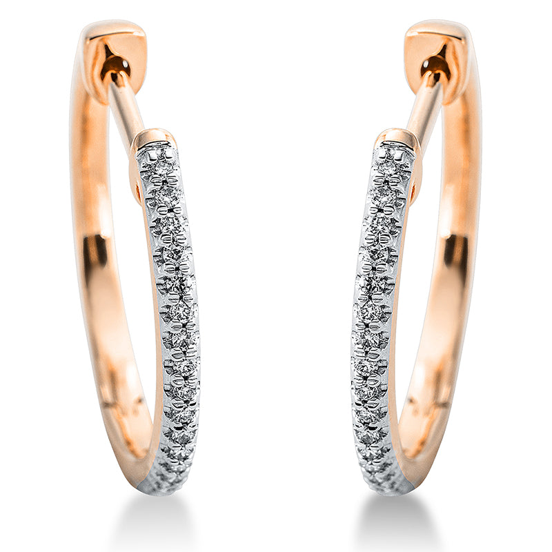 Creolen 18 kt RG, 38 Brill. 0,10 ct, TW-si