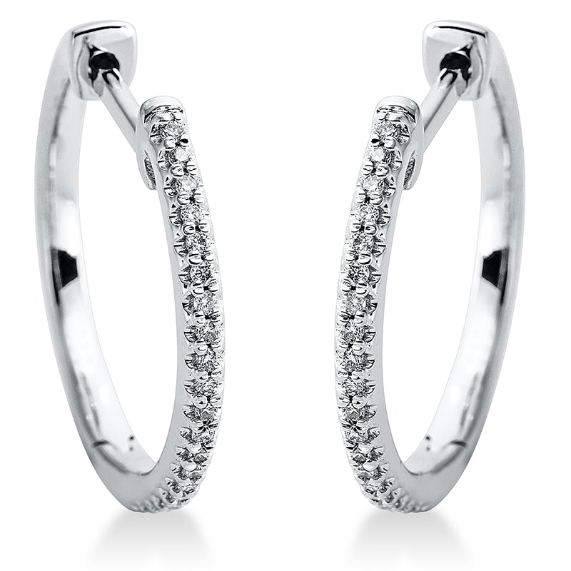 Creolen 18 kt WG, 38 Brill. 0,10 ct, TW-si