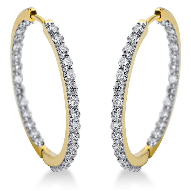 Creolen 18 kt GG, 60 Brill. 0,90 ct, TW-si