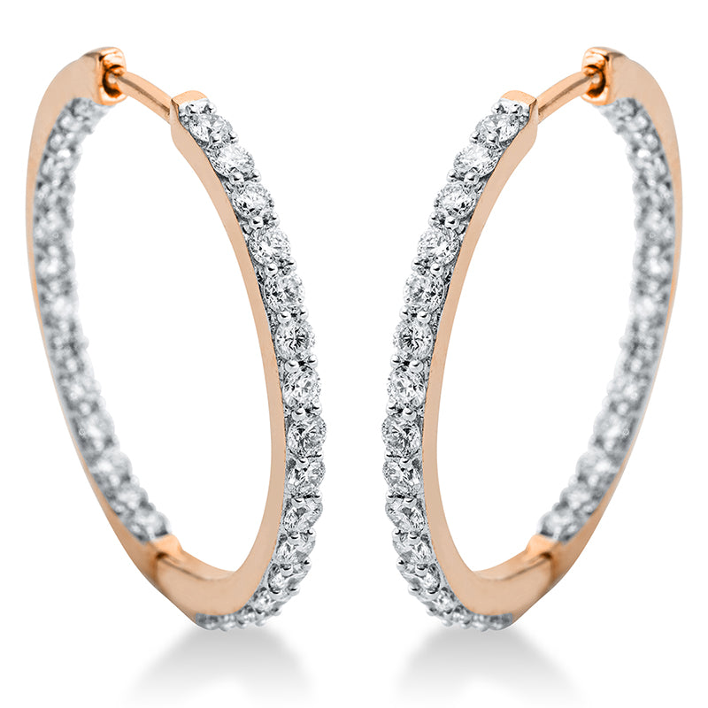Creolen 18 kt RG, 60 Brill. 0,90 ct, TW-si