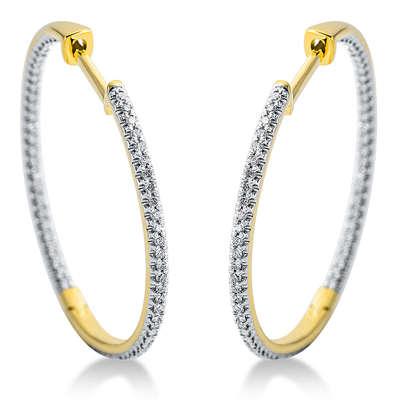 Creolen 18 kt GG, 122 Brill. 0,33 ct, TW-si