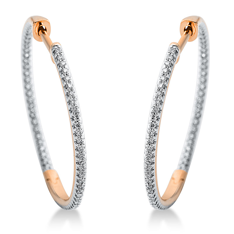 Creolen 18 kt RG, 122 Brill. 0,33 ct, TW-si
