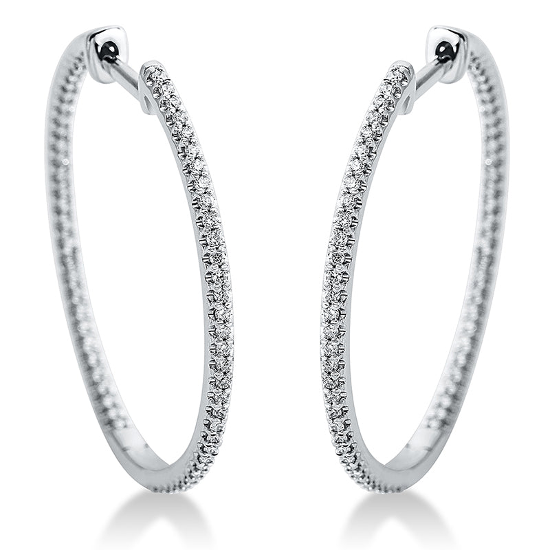 Creolen 18 kt WG, 122 Brill. 0,33 ct, TW-si