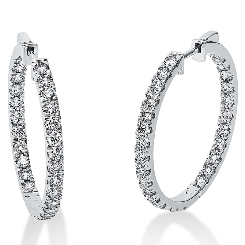 Creolen 18 kt WG, 54 Brill. 3,00 ct, TW-si