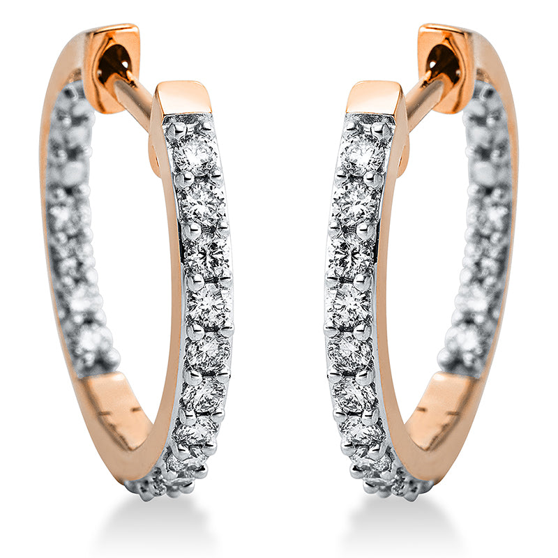 Creolen 18 kt RG, 30 Brill. 0,50 ct, TW-si