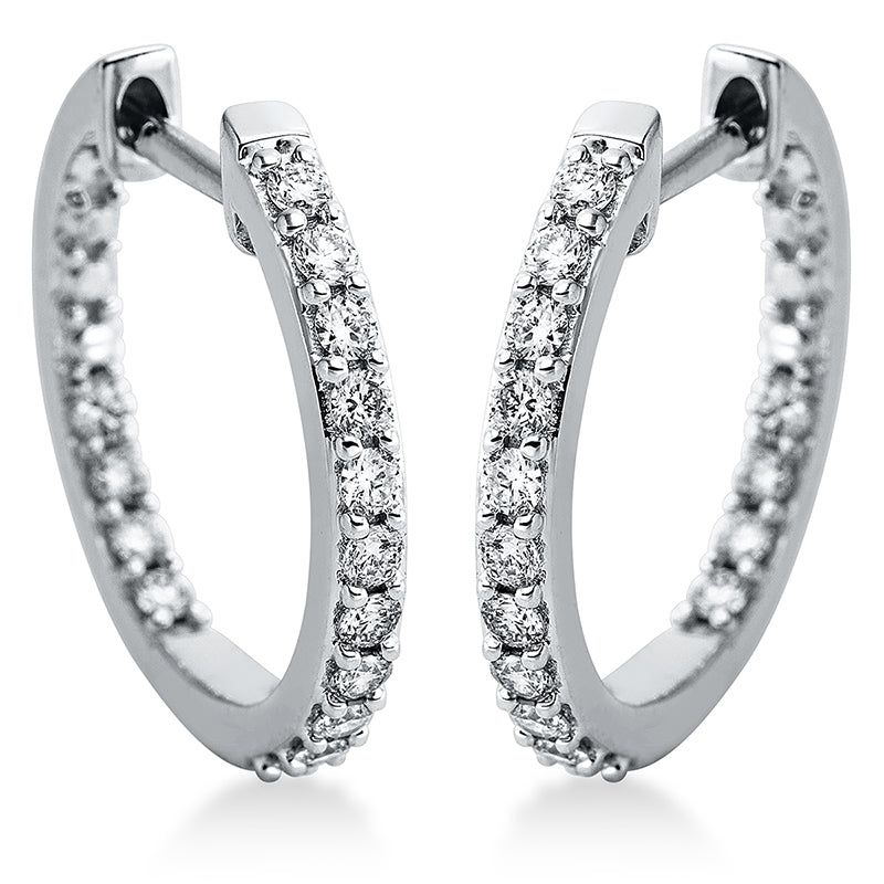 Creolen 18 kt WG, 30 Brill. 0,50 ct, TW-si