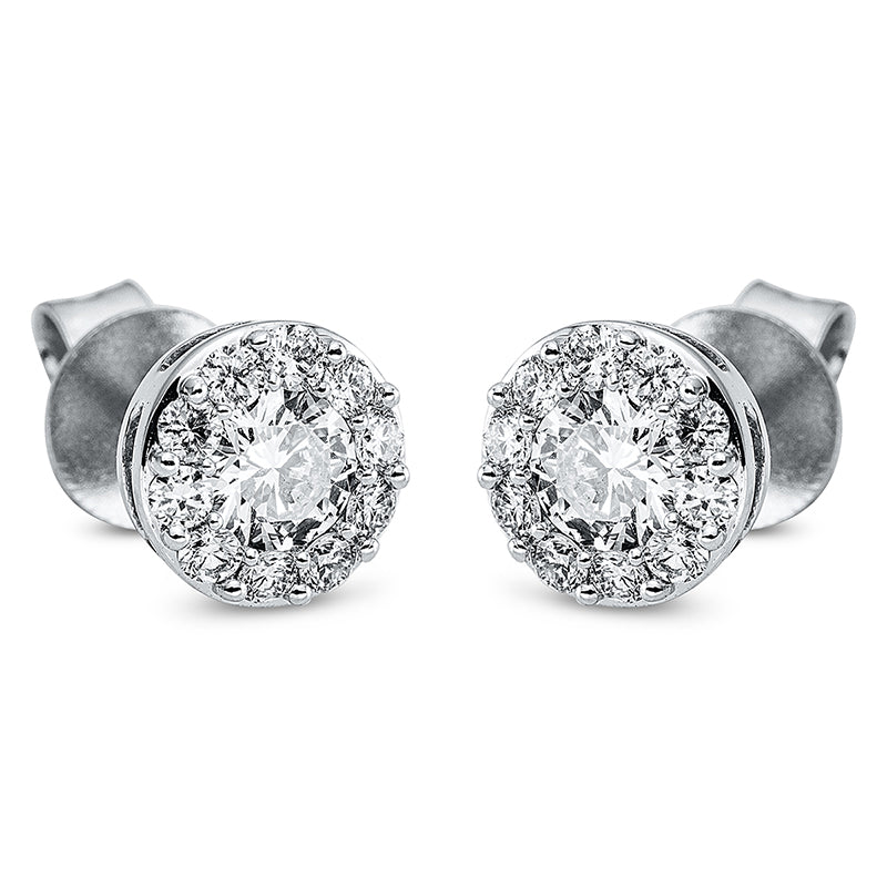 Ohrstecker 18 kt WG, 20 Brill. 0,30 ct, TW-si, 2 Brill. 0,50 ct, TW-si