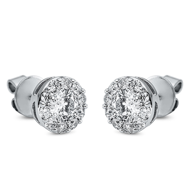 Ohrstecker 18 kt WG, 20 Brill. 0,36 ct, TW-si, 2 Brill. 0,66 ct, TW-si