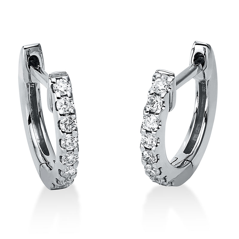 Creolen 18 kt WG, 16 Brill. 0,15 ct, TW-si