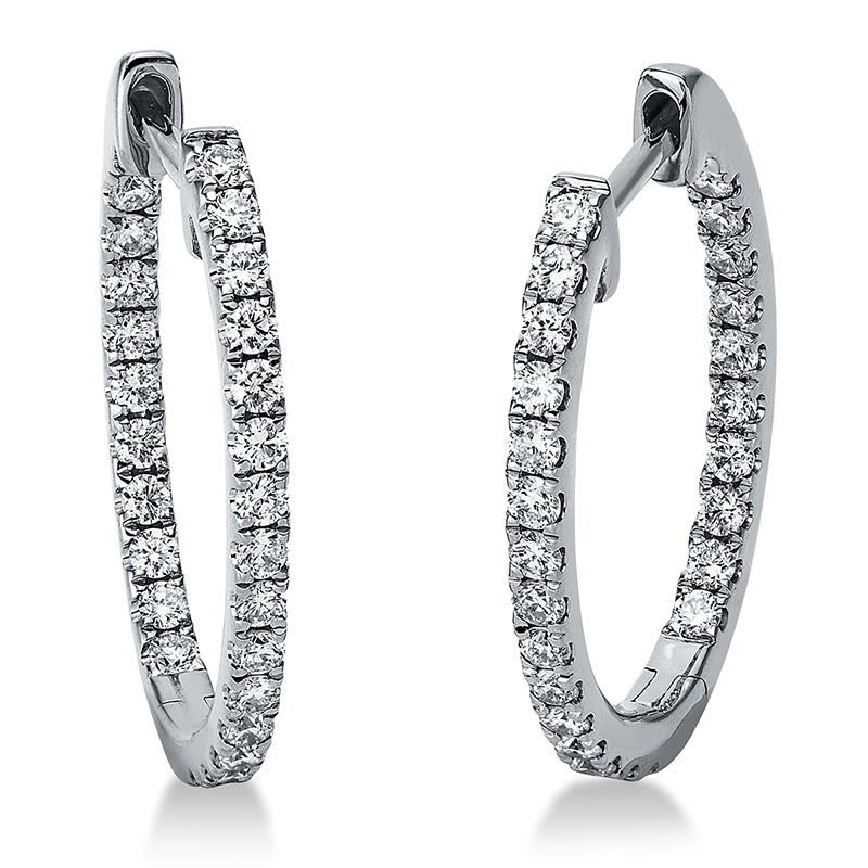 Creolen 18 kt WG, 50 Brill. 0,55 ct, TW-si