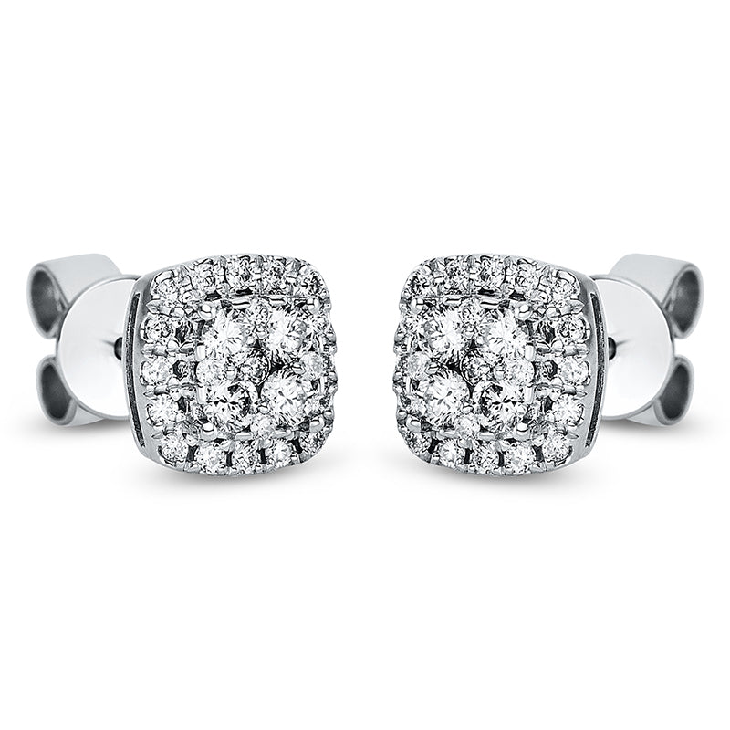 Ohrstecker 18 kt WG, 10 Brill. 0,26 ct, TW-si, 40 Brill. 0,18 ct, TW-si