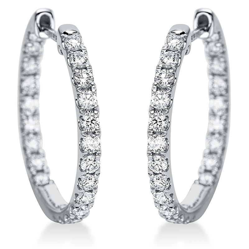 Creolen 18 kt WG, 44 Brill. 0,97 ct, TW-si