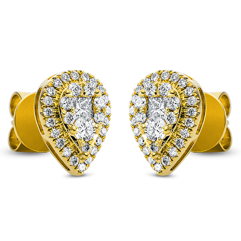 Ohrstecker 18 kt GG Tropfen. 2 Princ. 0.10 ct. TW-si. 60 Brillanten 0.29 ct. TW-si