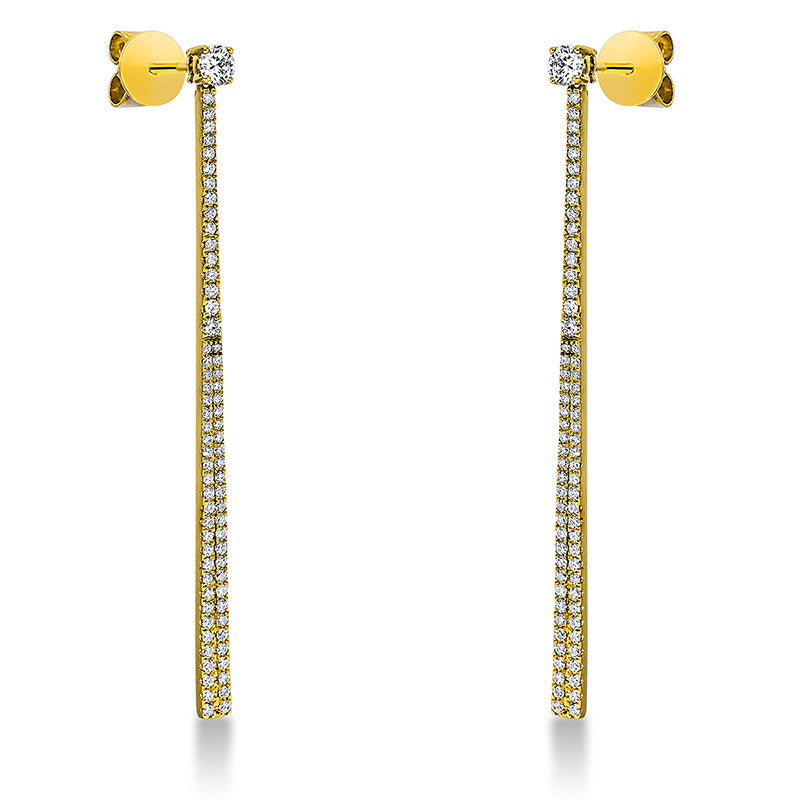 Ohrschmuck 18 kt GG, 2 Brill. 0,02 ct, TW-si, 2 Brill. 0,18 ct, TW-si, 138 Brill. 0,47 ct, TW-si