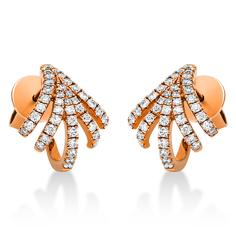 Ohrschmuck 18 kt RG, 84 Brill. 0,60 ct, TW-si