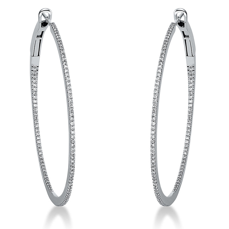 Ohrschmuck 18 kt WG, 200 Brill. 0,42 ct, TW-si