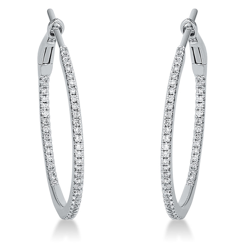 Ohrschmuck 18 kt WG, 104 Brill. 0,38 ct, TW-si