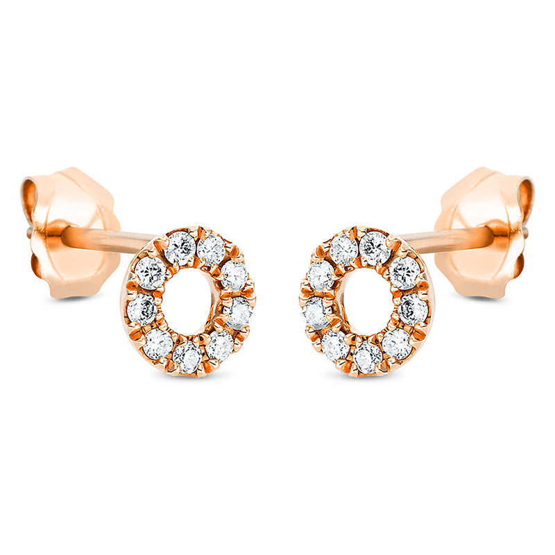 Ohrstecker 18 kt RG, 18 Brill. 0,12 ct, W-si