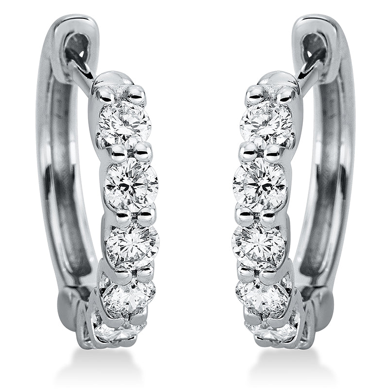 Creolen 18 kt WG, 12 Brill. 0,63 ct, W-si