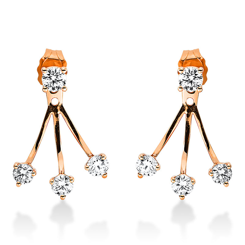 Ohrschmuck 18 kt RG, 8 Brill. 0,59 ct, W-si