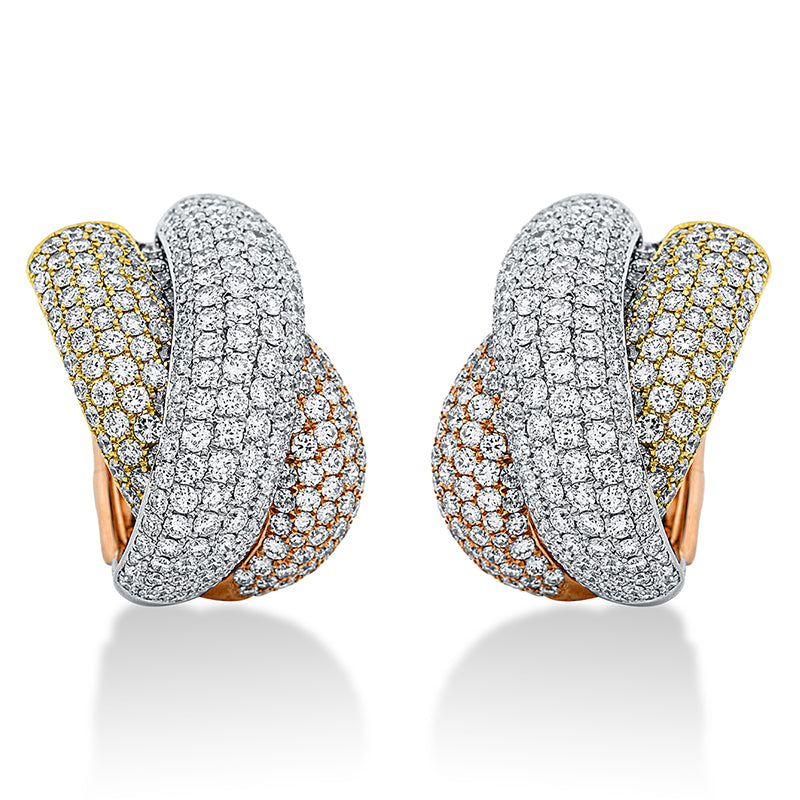 Creolen 18 kt WG+GG+RG, 526 Brill. 6,50 ct, TW-vsi