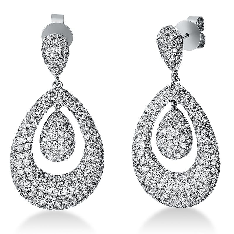 Ohrschmuck 18 kt WG, 498 Brill. 6,16 ct, TW-vsi