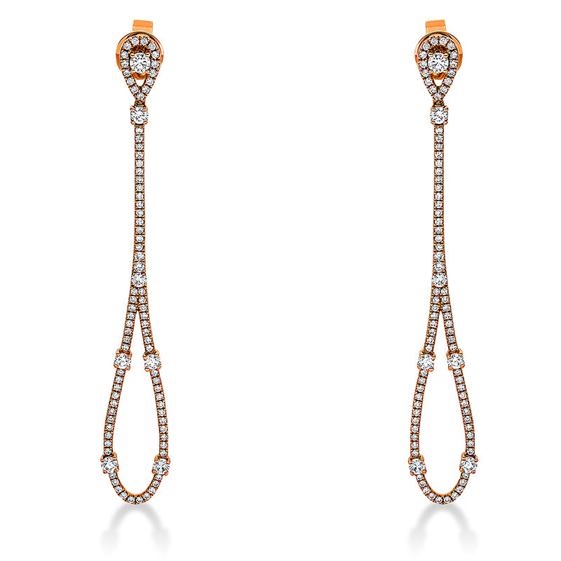 Ohrschmuck 18 kt RG, 174 Brill. 1,12 ct, W-si