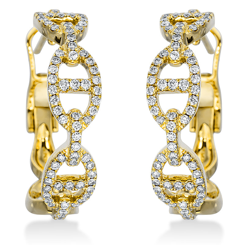 Creolen 18 kt GG, 156 Brill. 0,73 ct, W-si