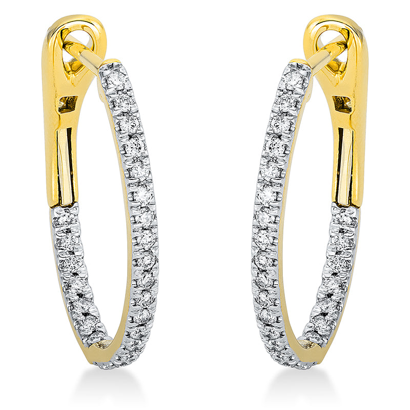 Creolen 18 kt GG, 50 Brill. 0,50 ct, TW-si