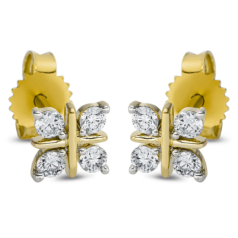 Ohrschmuck 18 kt GG, 8 Brill. 0,21 ct, TW-si