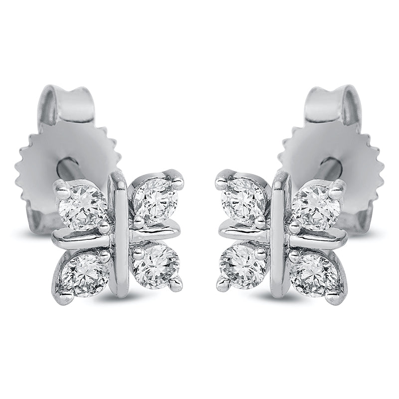 Ohrschmuck 18 kt WG, 8 Brill. 0,23 ct, TW-si