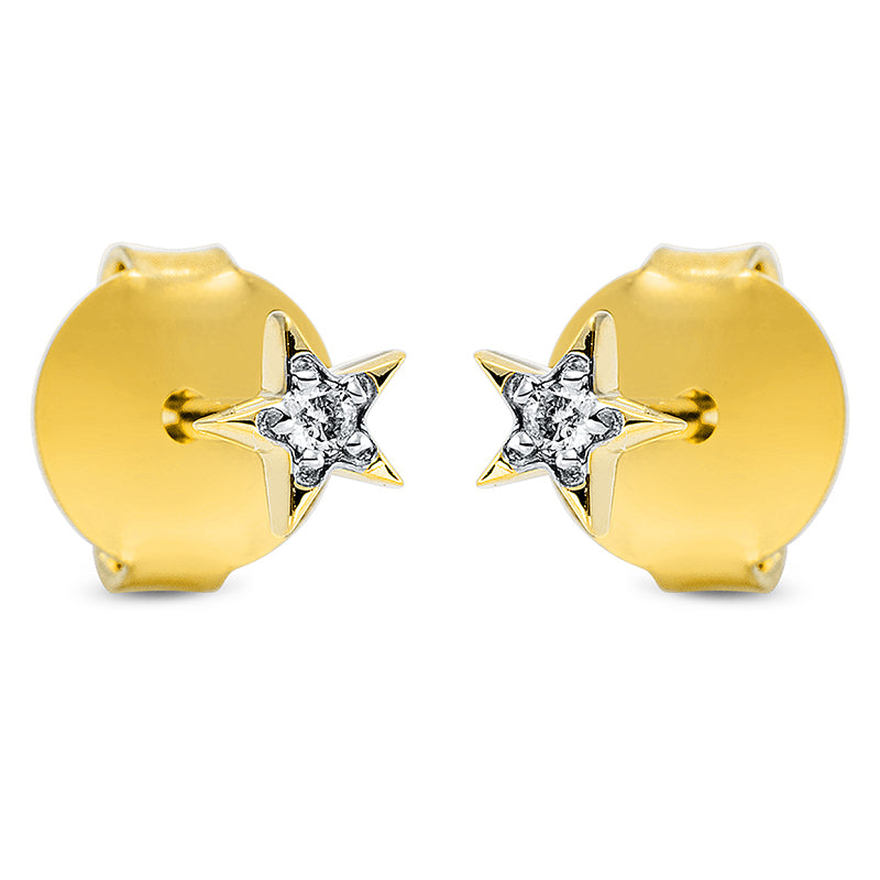 Ohrschmuck 18 kt GG, 2 Brill. 0,02 ct, TW-si