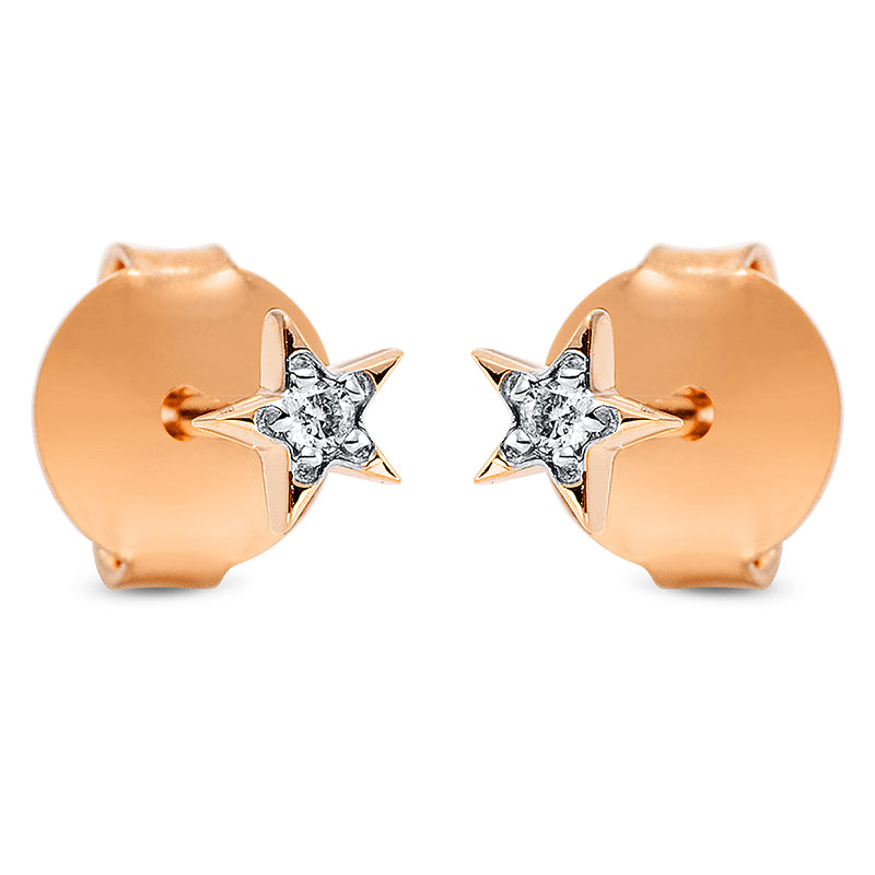 Ohrschmuck 18 kt RG, 2 Brill. 0,02 ct, TW-si