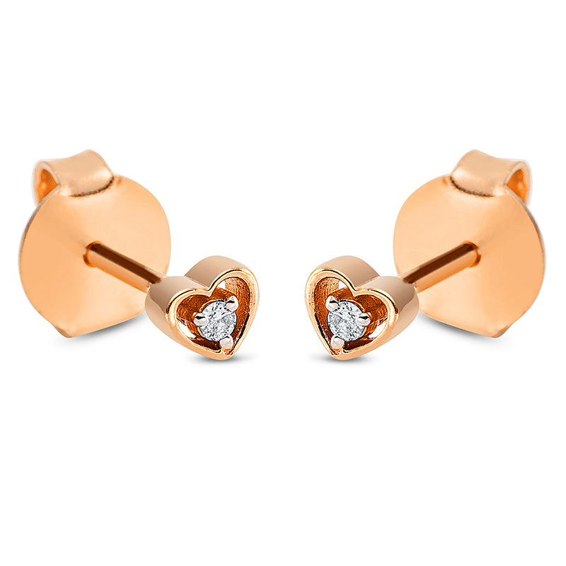 Ohrschmuck 18 kt RG, 2 Brill. 0,02 ct, TW-si