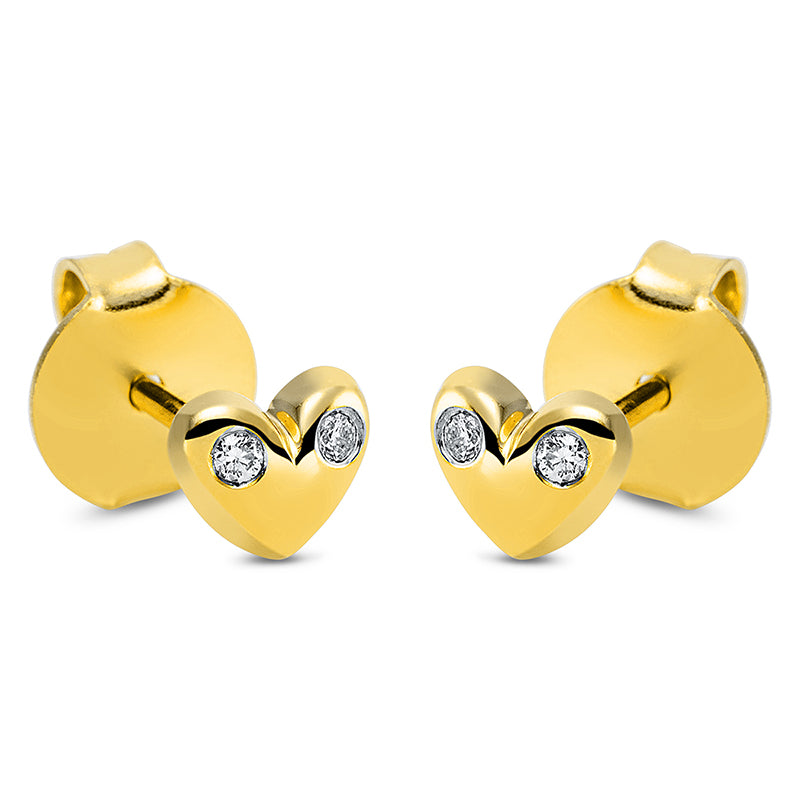 Ohrschmuck 18 kt GG, 4 Brill. 0,03 ct, TW-si