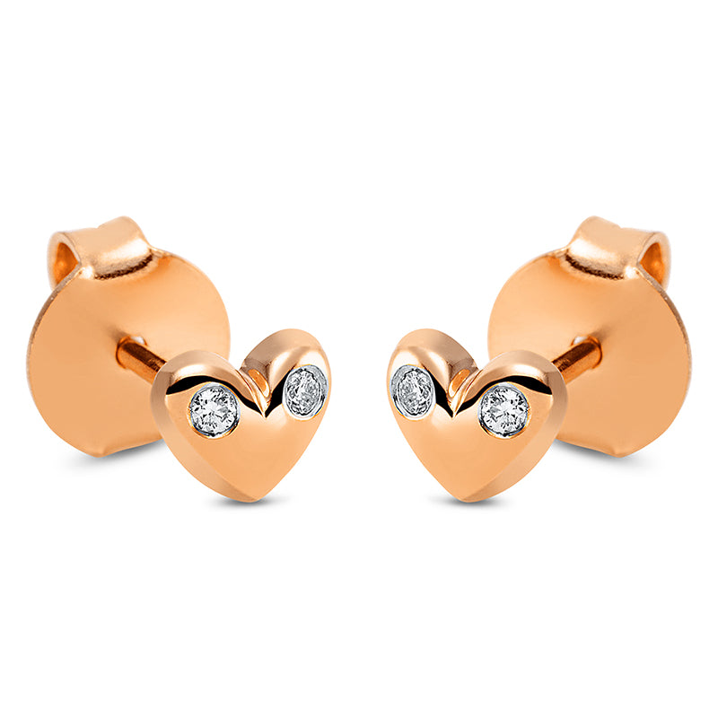 Ohrschmuck 18 kt RG, 4 Brill. 0,03 ct, TW-si