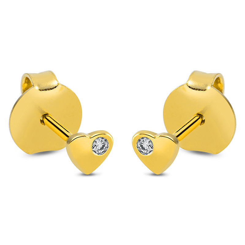 Ohrschmuck 18 kt GG, 2 Brill. 0,02 ct, TW-si