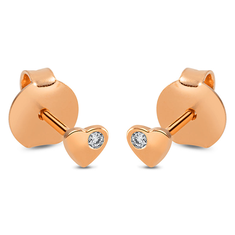 Ohrschmuck 18 kt RG, 2 Brill. 0,02 ct, TW-si