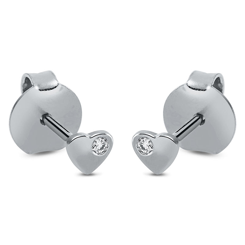 Ohrschmuck 18 kt WG, 2 Brill. 0,02 ct, TW-si