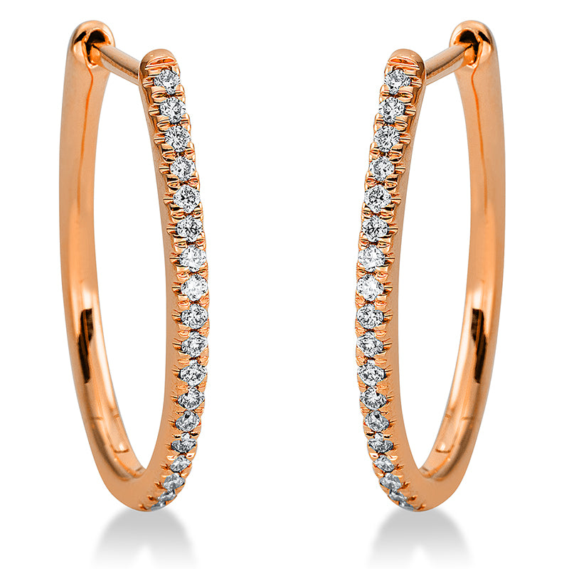 Creolen 18 kt RG, 38 Brill. 0,18 ct, TW-si