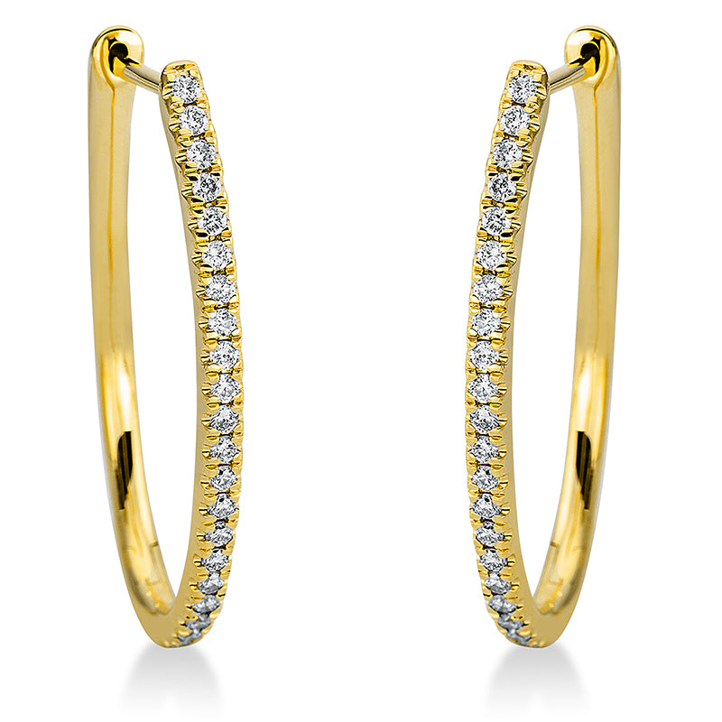 Creolen 18 kt GG, 46 Brill. 0,29 ct, TW-si