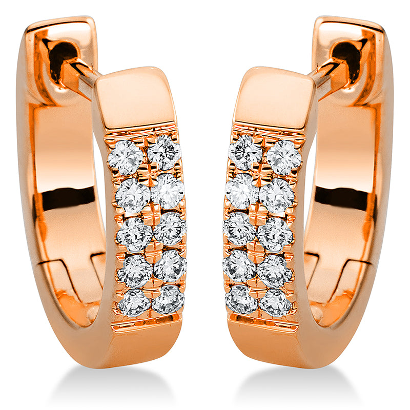 Ohrschmuck 18 kt RG, 20 Brill. 0,15 ct, TW-si