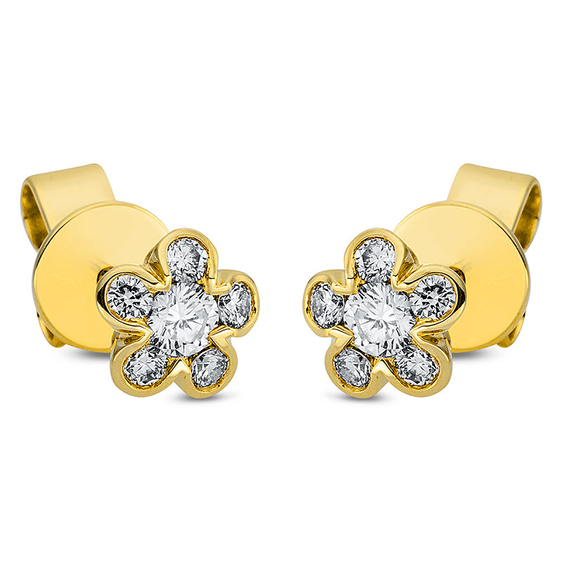 Ohrschmuck 18 kt GG, 12 Brill. 0,32 ct, TW-si