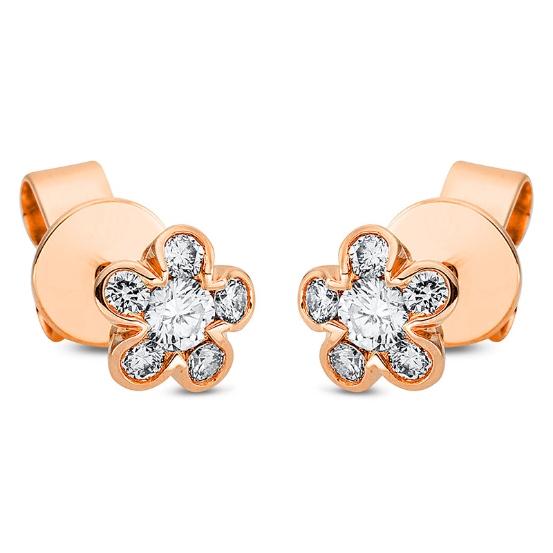 Ohrschmuck 18 kt RG, 12 Brill. 0,33 ct, TW-si