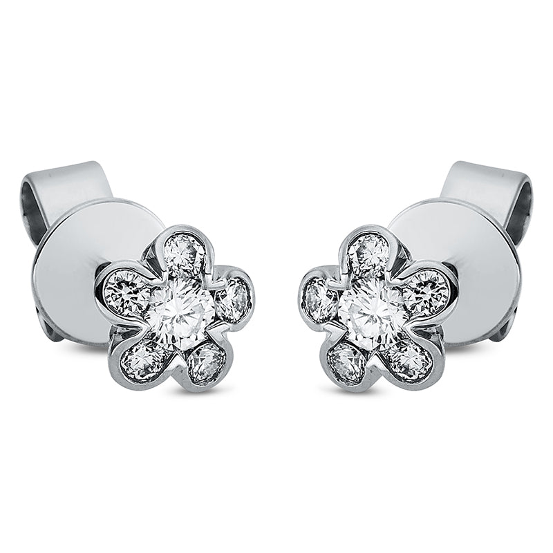 Ohrschmuck 18 kt WG, 12 Brill. 0,33 ct, TW-si