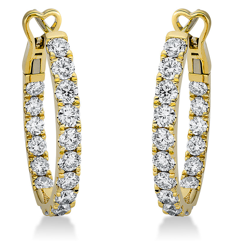 Creolen 18 kt GG, 34 Brill. 2,51 ct, TW-si