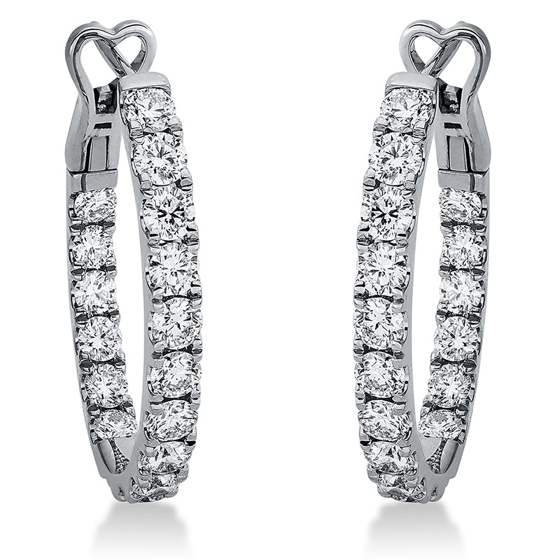 Creolen 18 kt WG, 34 Brill. 2,49 ct, TW-si