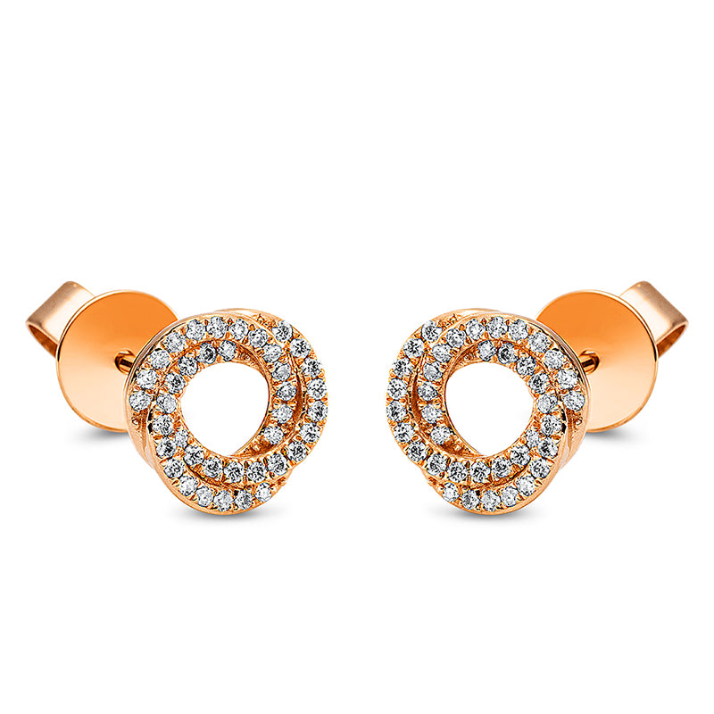Ohrstecker 18 kt RG, 78 Brill. 0,20 ct, TW-si