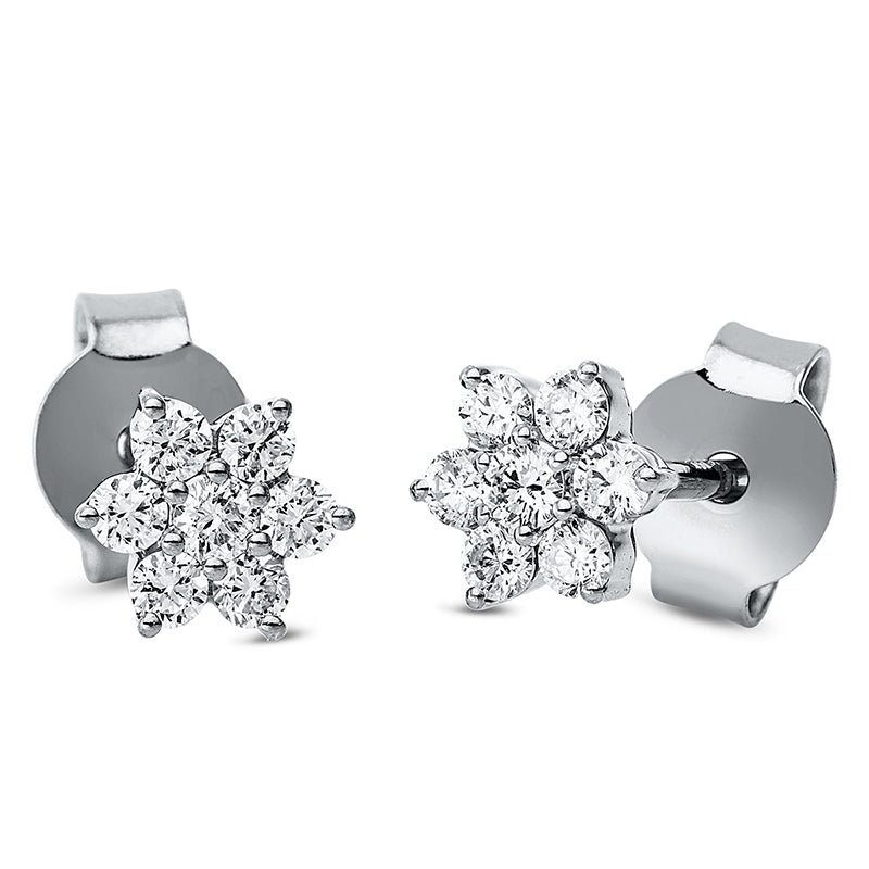Ohrstecker 18 kt WG. 2 Brillanten 0.05 ct. TW-si. 12 Brillanten 0.26 ct. TW-si